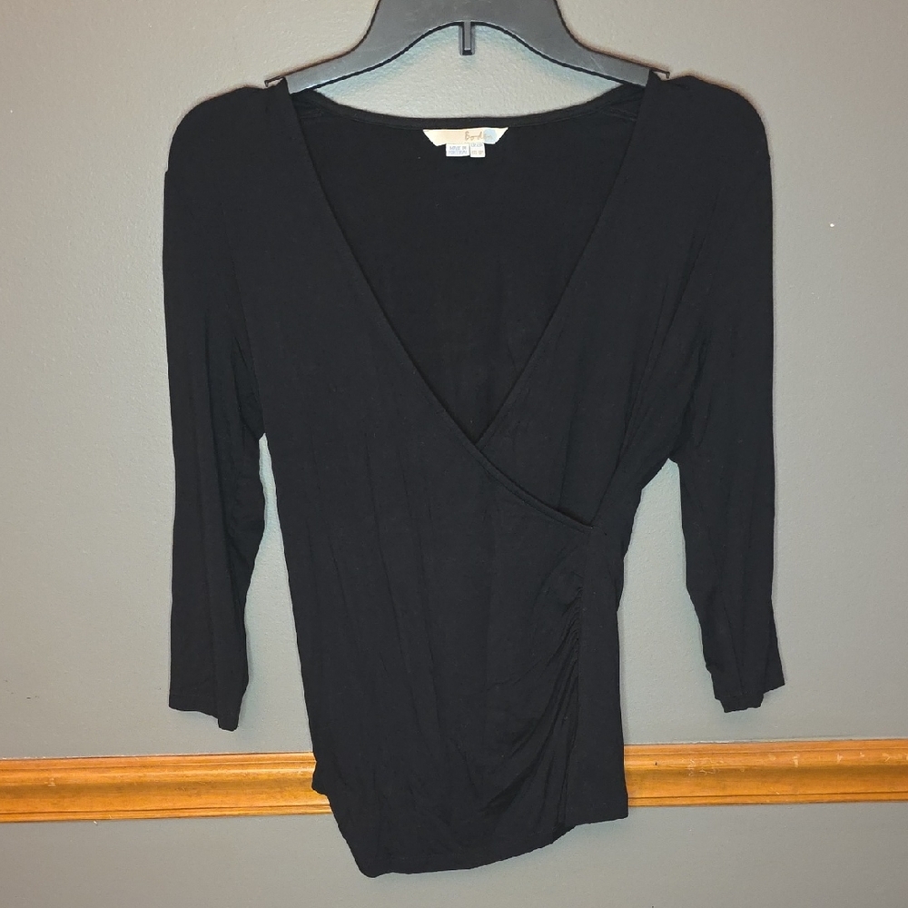 Boden Black Wrap Blouse